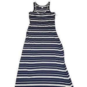 Old Navy Women's Maxi Dress Sleeveless Sun Blue & White Striped Size Small NWT!